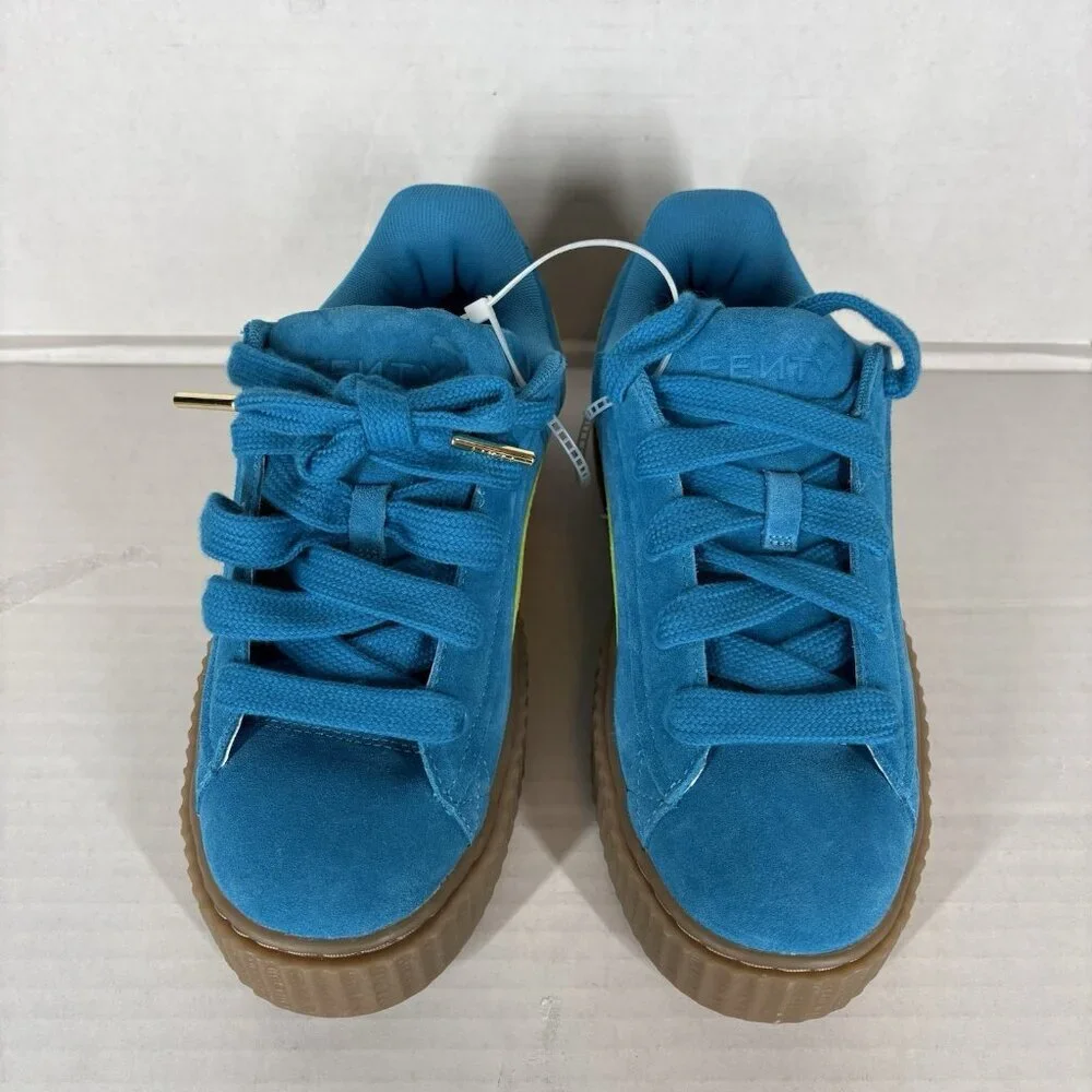 Puma Fenty X Creeper Phatty Speed Blue Lime Gum Suede Sneakers Women Size 7 NWOB
